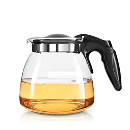 Boxoza Heat-Resistant Glass Boutique Serving Kettle Filter Tea Coffee Pot Cooking Pot, 1Litre
