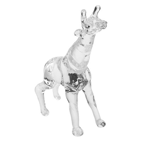 Figurine girafe en cristal transparent, le présent idéal pour collectionneur