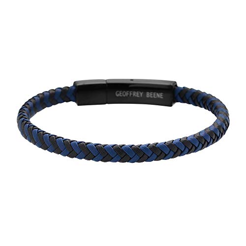 Pulsera trenzada de piel genuina para hombre Geoffrey Beene miniatura 2