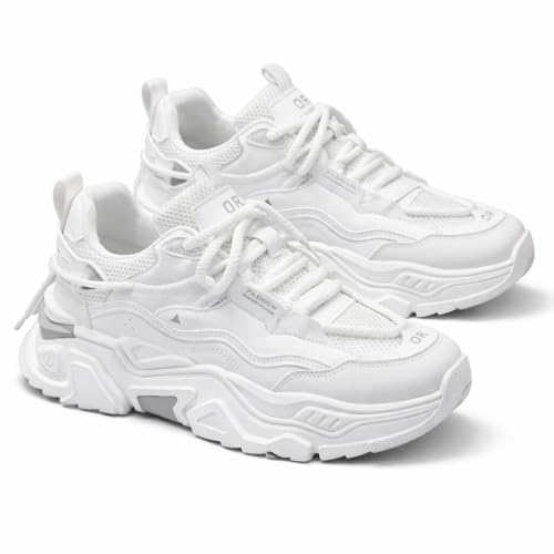 Image of Cruiser Men's Chunky Sneakers| Streetwear Fashion Shoes| Trendy & Stylish Lace Up Casual Sneakers | Durable Lightweight Comfortable Sports Running Walking Shoes, Cushioned Thick Insole Sneakers(2659)