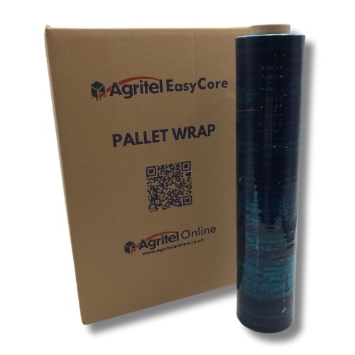 6 Rolls 15mu 400mm x 300m Blown Flush Core Blue Tint Hand Pallet Wrap Food Handling Strong Rolls Blue Pallet Stretch Shrink WRAP CAST Parcel Packing Cling Film