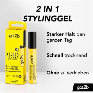 got2b Kleber 4 Brows & Edges (6x 16 ml), 2in1 Brow Gel & Haar Mascara für bis zu 24 h Halt, Stylinggel mit praktischer Eyebrow Brush zum Stylen von Haarkonturen & Edges