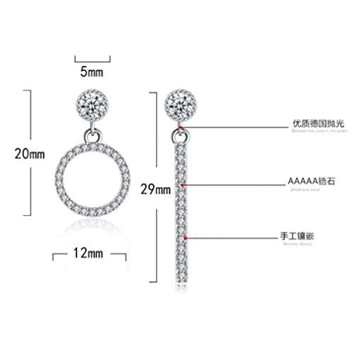 Boucles d'oreilles géométriques asymétriques anti-allergie en argent 925