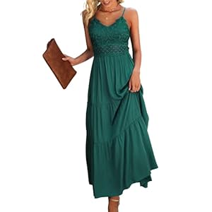 Dokuritu-Womens-Beach-Crochet-Lace-Maxi-Dress-Summer-Spaghetti-Strap-Maxi-Dress Dokuritu Womens Dresses Beach Crochet Lace Maxi Dress Summer Spaghetti Strap Long Wedding Guest Dresses for Women Vacation Outfits 2023(DarkGreen,M)