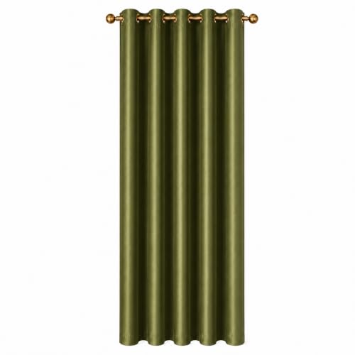 Image of Polyester Eyelet Door Curtain, Solid Plain Light Filtering Curtain for Bedroom, Living Room & Home Office, 7 Feet (84 x 48 Inch), Green, Pack of 1