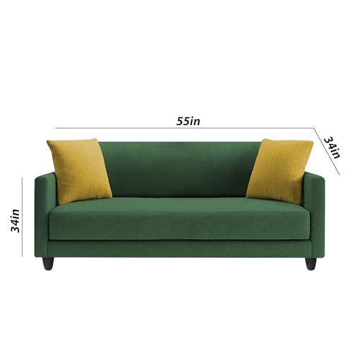 Image of Casaliving Dominic 3 + 2 Seater Sofa Set for Living Room (Green) Premium Fabric Sofa