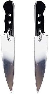 Knife Earrings for Women. Cute Dangle Knife Earrings for Women, Teens, Girls, and More. Knife Halloween Earrings. Friday the 13th Earrings. Earrings for Chefs, Cooks! Dangling Dagger Earrings