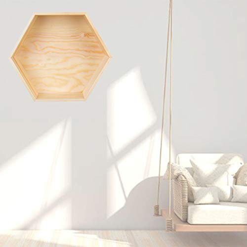 TOPBATHY - Mensola in legno esagonale da parete in...