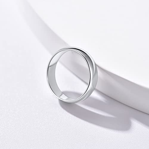 Image of Wedding Band Rings for Male Women Sterling Silver Sturdy Polished Finger Ring Bands