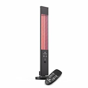 blumfeldt Infrarotheizung Standgerät, 3000W Elektroheizung, Indoor/Outdoor Infrarotheizung für Zuhause & Terrasse, IR mit Kippschutz & Fernbedienung, Effiziente IP65 Elektro-Heizung, Terrassenheizung