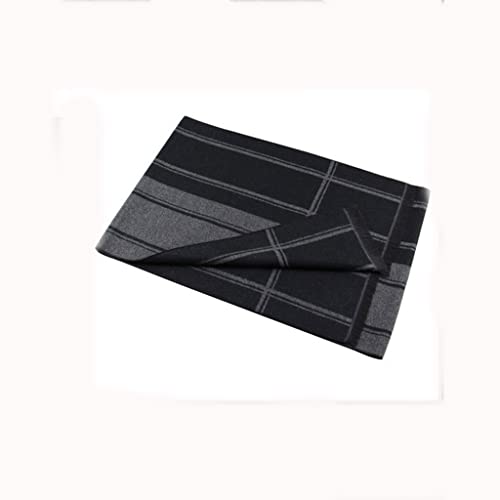 Geltdn 1Pcs Classic Winter Men's Scarf Warm Black Gray Business Scarf Cashmere Plaid Scarf Men (Color : D, Size : One Size) #TOP2