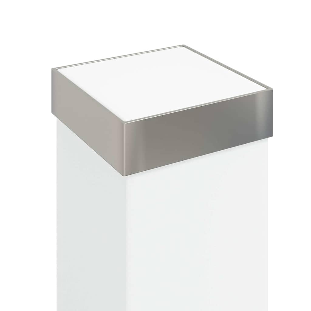 3 lampade a colonna da 80 cm, in acciaio inox, con sensore di movimento PIR e presa integrata IP44, per giardino, terrazza, vialetto, design moderno
