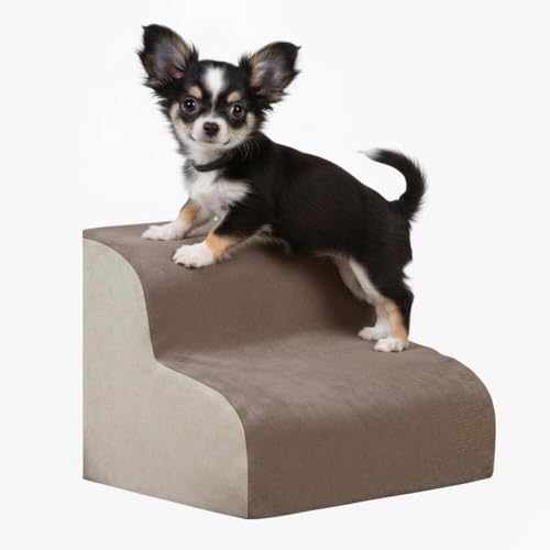 Lifetips ロングコートチワワ ペットステップ 階段 スロープ 室内用 犬 猫 小型犬 シニア犬 高齢犬 介護 段差解消 滑り止め 多機能 収納付き ハウス 洗えるカバー ソファ ベッド用 2段 3段 ゆるやか 昇降台 踏み台 ドッグステップ ペット