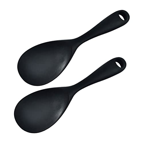 BRIGHTFUFU 2Pcs Silicone Rice Paddle Wear Resistant Rice Scooper Spatula Ergonomic Design for Easy Handling for Serving Non Stick Kitchen Utensils