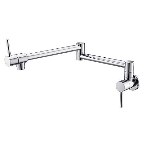 Robinet de cuisine à un trou mural pliable pour petit évier chrome - 2