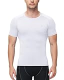 Runhit 1 Pack Kompressionsshirt Herren, Leichtes Funktionsshirt Kurzarm, Atmungsaktives Sportshirt als Baselayer für Laufen & Fitness – Weiß S