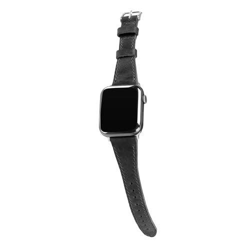 Correa de piel auténtica MegaGear para Apple Watch, ideal para oficina y eventos