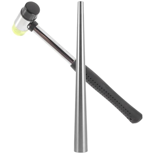 Mandril para anillos de hierro electropintado y mazo ligero para diseño y ajuste de joyería DIY