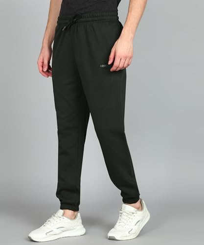 Image of Alan Jones Clothing Men's Regular Fit Mid Rise Fleece Jogger Regular Pants For Winterwear