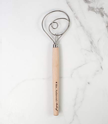 Mrs. Anderson's Baking Dough Whisk 18/8 Stainless Steel Blade, 12-Inches, Wood #TOP1