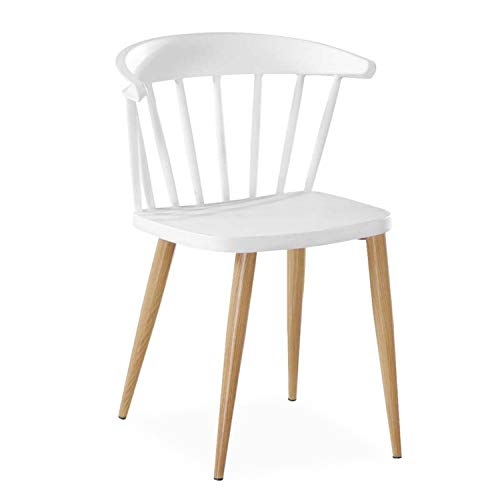 Image of Finch Fox Scandinavian Stylish & Modern Furniture Plastic Chairs for Cafeteria Seating /Dining Chair /Side Chair /Kitchen /Restaurants /Hotels (White)