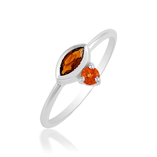 Bague citrine minimaliste en argent 925 pour sublimer vos mains avec délicatesse