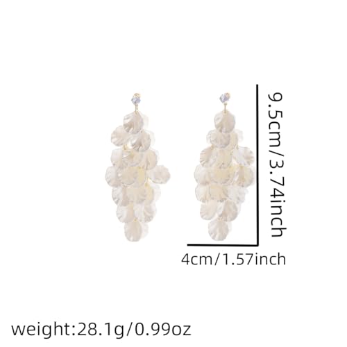 Tassel Shell Earrings for Women White Shell Statement Sea Summer Beach Lightweight Dangling Drop Earrings Dainty Fashion Ear Jewelry4