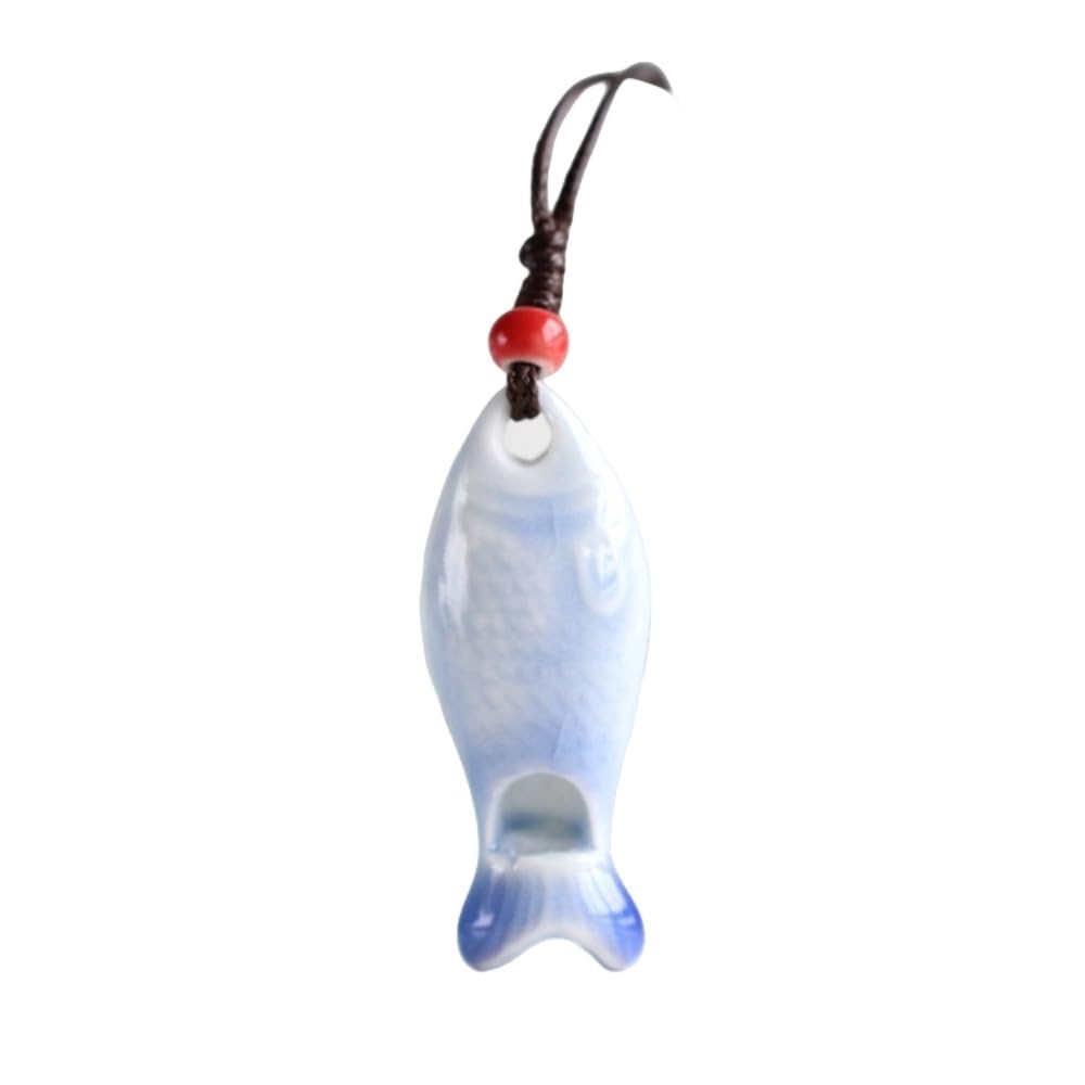 Personalized Whistle Chinese Style Cute Handmade Ceramic Fish Pendant Gifts Ornaments Porcelain Necklace