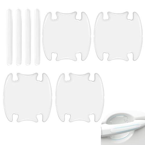 Prywog 8 PCS Car Door Handle Protector, Anti-Scratch Protection Pad, Universal Transparent Bowl Sticker for Most Cars