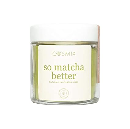 COSMIX - So Matcha Better : Ceremonial grade Matcha is rich in anti-oxidants, improves focus and energy levels, boosts metabolism and provides mental calmness. Best coffee alternative (50g)