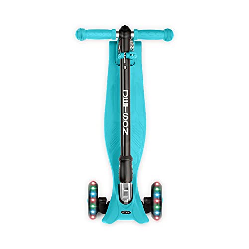 Jetson 3-Wheel Scooters - Twin Kick Scooter (Blue) - Collapsible Portable Kids Three Wheel Push Scooter - Lightweight Folding Design With High Visibility Rgb Light Up Led Wheels #TOP5