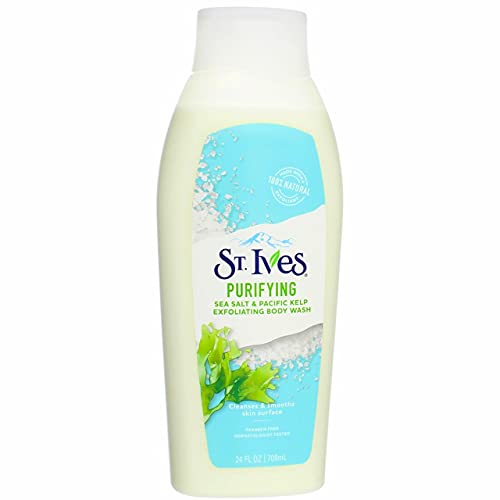 St. Ives Purifying Sea Salt & Pacific Kelp Exfoliating Body Wash 24 oz (Pack of 6)