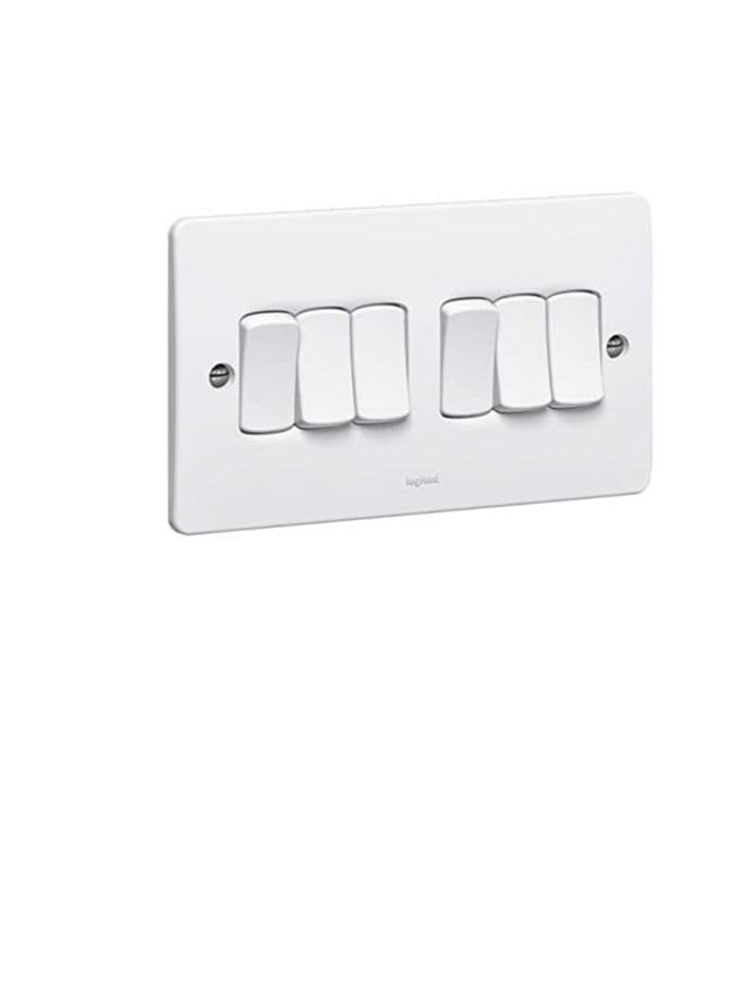 Legrand Synergy White 6 Gange 2 Way Plateswitch 10A 250V - 730006 20X15X25