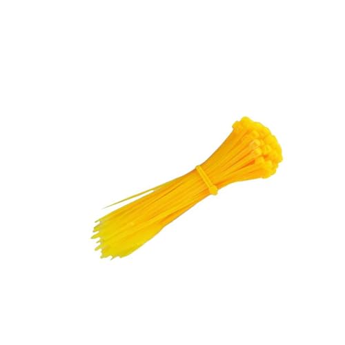 bridas de poliamida 3,6 x 200 mm (40 unidades) en color amarillo, ideales para organizar cables y fijar objetos.