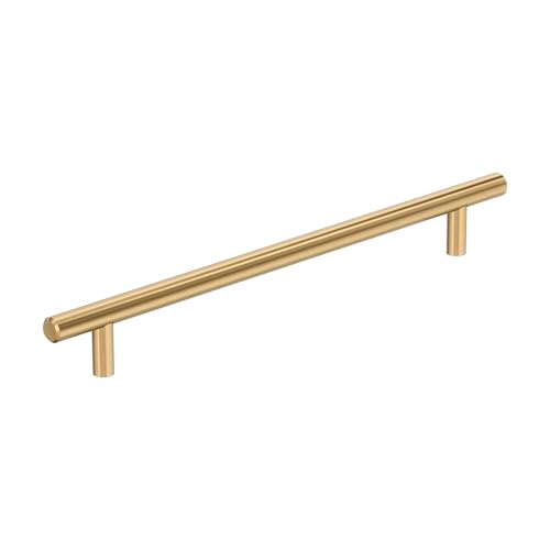 Image of Amerock 8-13 /16 inch Bar Pulls Champagne Bronze Drawer Pull | 8-13 /16 inch (224mm) Center-to-Center Mounting Distance and 11-3 /16 inch Overall Length, Durable Carbon Steel Cabinet Hardware