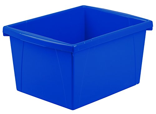 Image of Storex Small Storage Bins, 13.625 x 11.25 x 7.87 Inches, Assorted Colors, Color Assortment Will Vary, Case of 6 (61514U06C)