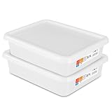 TIENDA EURASIA - Pack de 2 Recipientes Herméticos con Tapa | Almacenaje para Alimentos | Material: Plástico | Lavables y Reutilizables | Libres de BPA | Apilables (3.7 Litros)