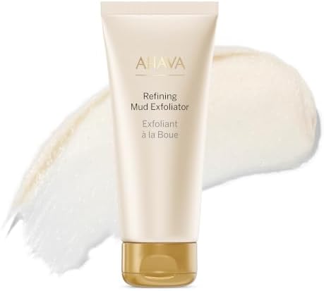 AHAVA Time To Clear Facial Mud Exfoliator - Gentle mud-based scrub to purify, exfoliate & fresh the skin, unveils radiant, boosts skincare absorption, with Osmoter, Vitamin E & Dead Sea Mud, 3.4 Fl.Oz