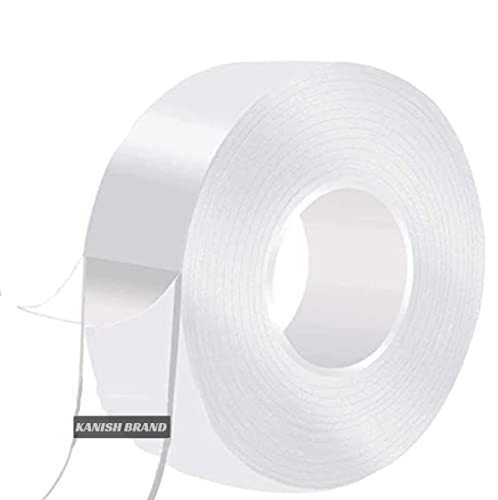 Image of Double Sided Tape Heavy Duty Multipurpose Removable Traceless Mounting Adhesive Tape For Walls, Washable Reusable Strong Sticky Strips Gel Grip Tape Nano Double Sided Tape (3M *1Mm)
