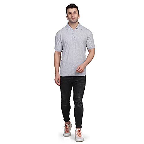 INKKR Men's Combo Polo Neck Cotton Blend Solid T-Shirt (Pack of 2)