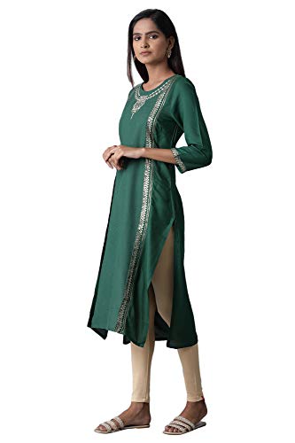 Image of W for Woman Women's Rayon Regular Fit Mock Layer Kurta