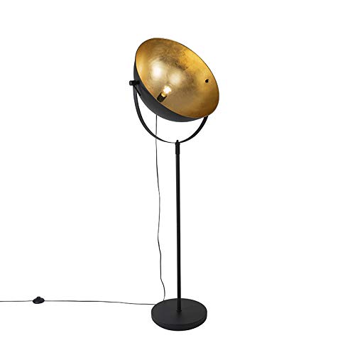 Qazqa magnax - Lampada da terra Industriale - 1 luce - L 57.6 cm - Nero - Industriale - Soggiorno I Camera da letto