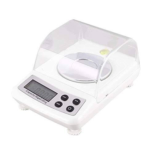 Jewelry Elektronische Mini-Taschenwaage 50 kg 0,001 g Präzision G/Ozt/DWT/Ct/Oz/Gn für Küche, Schmuck, Apotheke, Tara-Gewicht