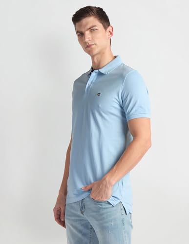 Image of Arrow Men's Solid Half Sleeve Regular Fit Cotton Polo T-Shirt
