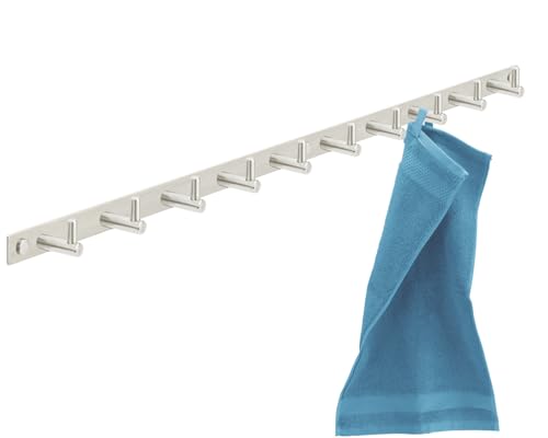 Stahlia Hakenleiste EDELSTAHL gebürstet Garderobenleiste 10x Haken (L:...