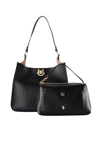 Bolso de hombro Jones Hobo U.S. POLO ASSN. negro con bolso extra