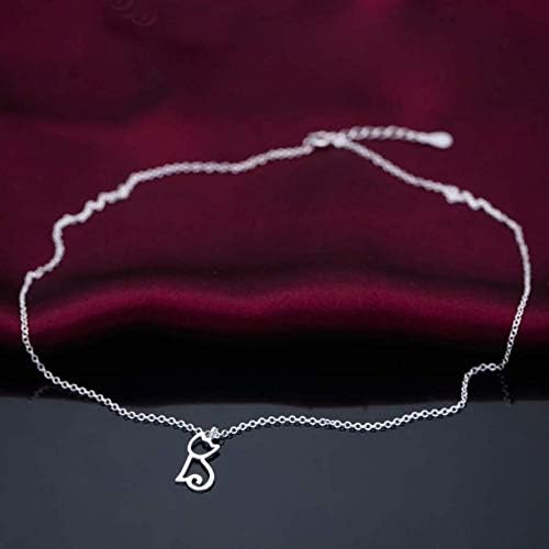 Belons 925 Sterling Silver Cute Cat Pendant Necklace Adjustable Chain for Girls Women Kids, 45 cm - Image 3