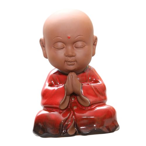 Statue de moine céramique Feng Shui pour affichage de table et décoration bureau