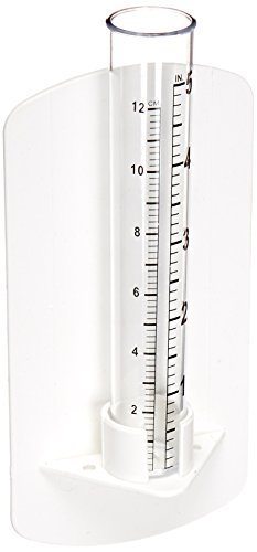S & D International Harvester Red in The Shed Rain Gauge by 