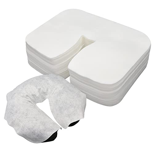 rngwaper 200 Count Disposable Massage Face Cradle Covers Non-Sticking Massage Face Covers Ultra-Soft Medical-Grade Fitted Disposable Headrest Covers for Massage Table 14.2 x 10.6